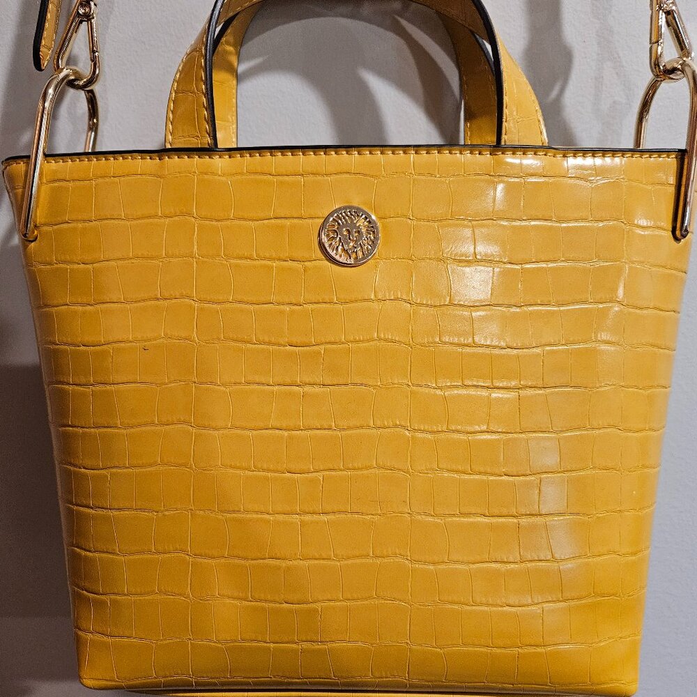 Anne Klein small cross body bag, pretty golden yellow color.